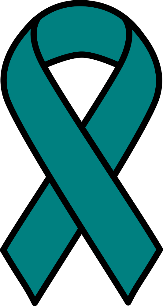 OnlineLabels Clip Art Teal Ovarian Cancer Ribbon